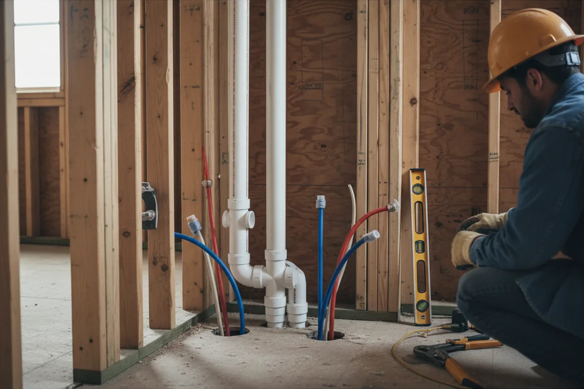 Drain and supply rough-in during Toilet Repair and Installation in Mansfield