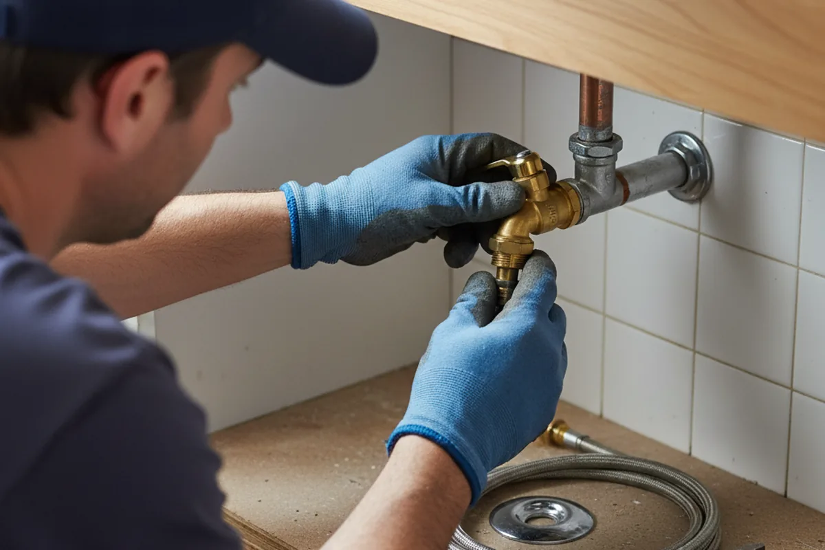 Shutoff valve and fitting work during Burst Pipe Repair in Mansfield